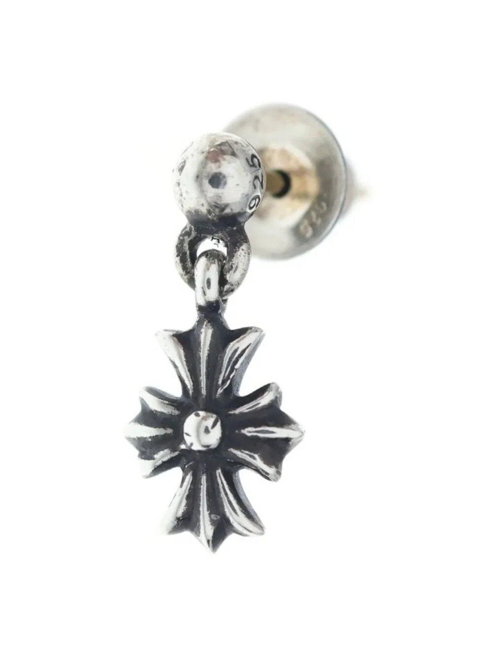 Chrome Hearts Tny CH Pls Tiny CH Plus Drop Earrings Silver